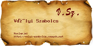 Vályi Szabolcs névjegykártya