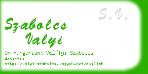 szabolcs valyi business card